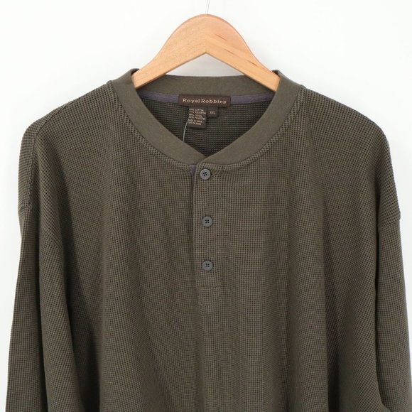 NWT Royal Robbins Autumn Long Sleeve Mens Waffle Knit Henley Shirt Mens 2XL - Picture 3 of 4
